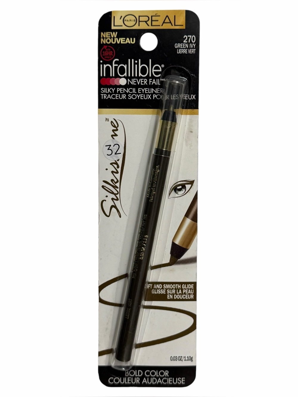 Loreal Infallible Silkissime Silky Pencil Eyeliner ~ Green Ivy 270 ~ New in Box